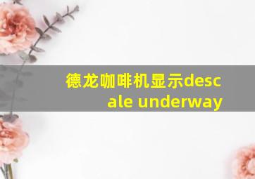 德龙咖啡机显示descale underway